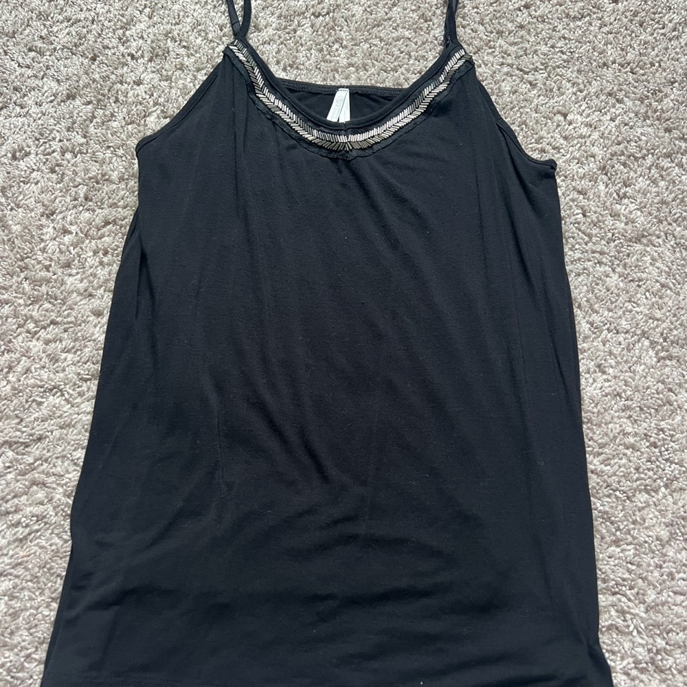 Black Beaded Women's Top